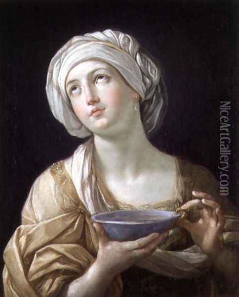 Lady with a Lapis Lazuli Bowl Oil Painting - Guido Reni