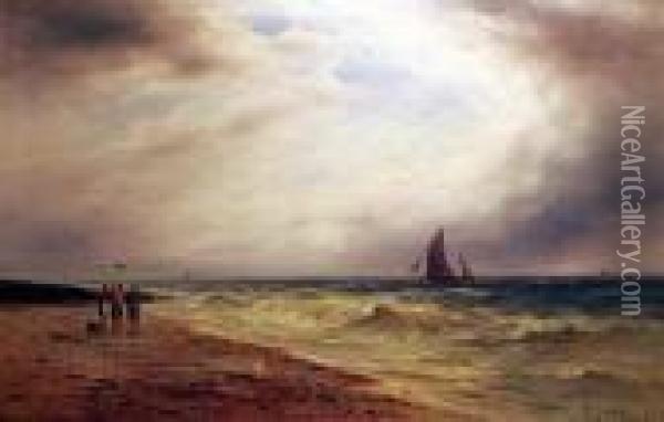 Coastal Scene Oil Painting - Gustave de Breanski