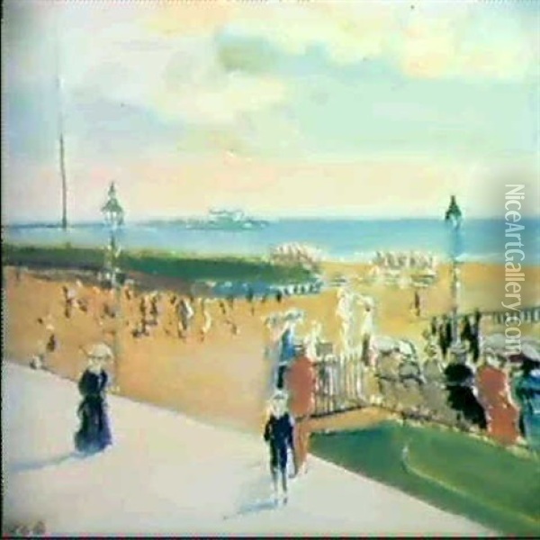 Promenade A Brighton Oil Painting - Jacques-Emile Blanche