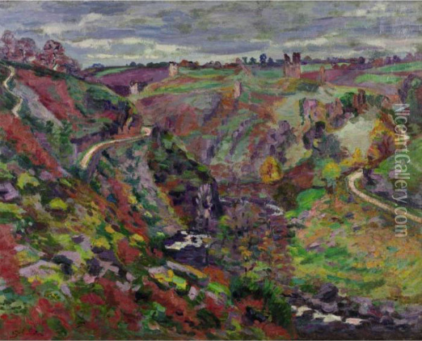 Les Ruines Du Chateau De Crozant Oil Painting - Armand Guillaumin