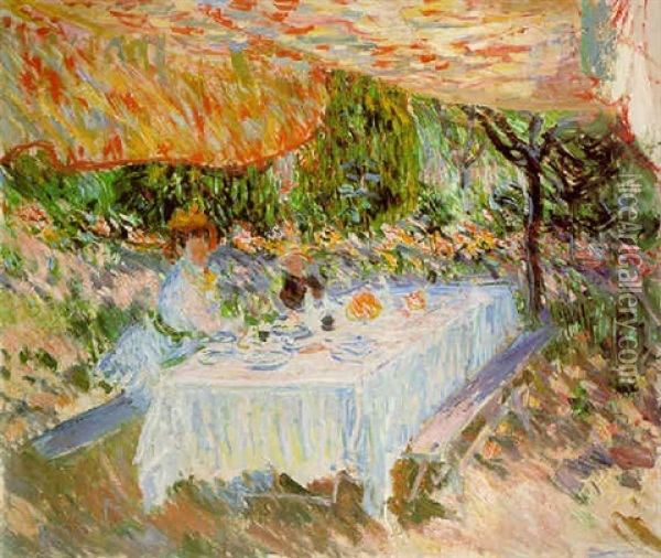Le Dejeuner Sous La Tente Oil Painting - Claude Monet