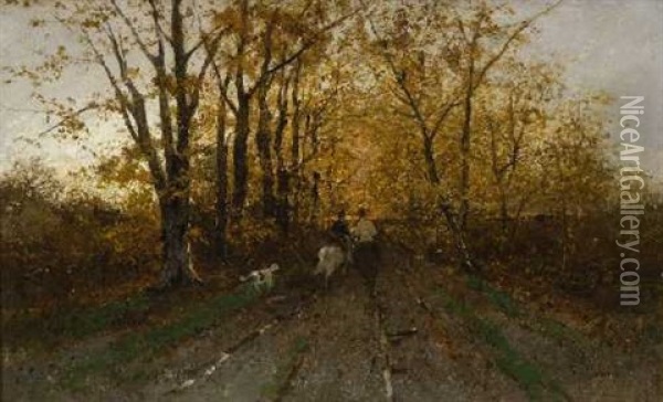 Herbstlicher Ausritt Oil Painting - Richard Von Poschinger