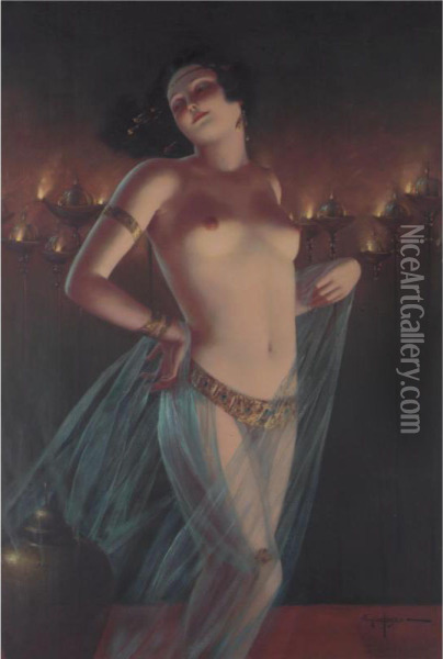 Belly Dancer Oil Painting - Eduard Hoffmann