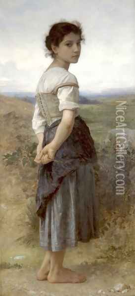 Jeune Bergere (Young Shepherdess) Oil Painting - William-Adolphe Bouguereau