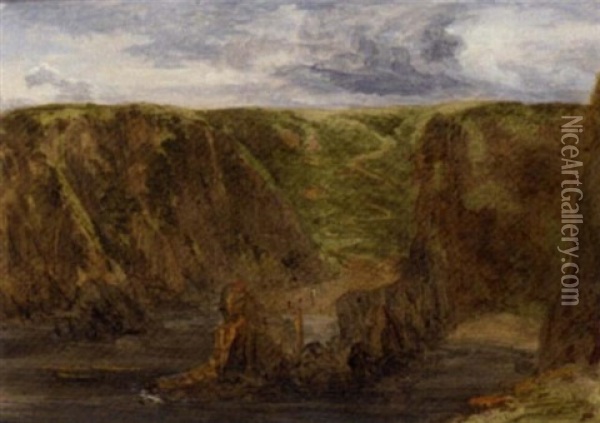 Near The Village Of Cove, Kincardineshire Oil Painting - James William Giles