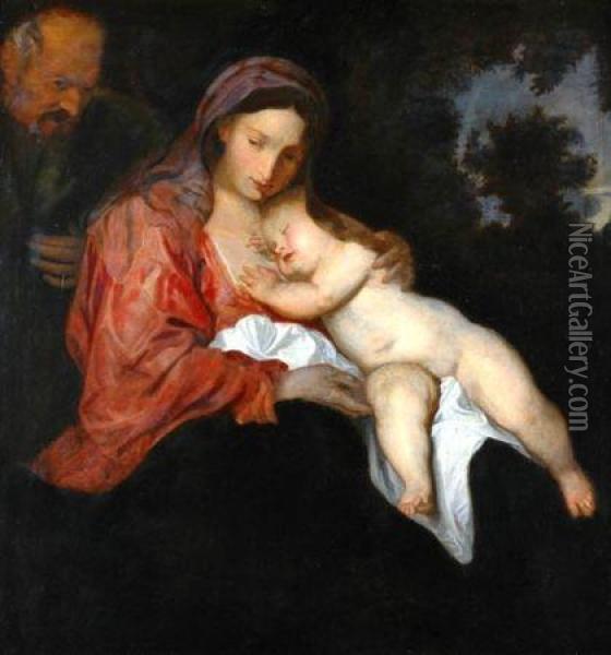 Rest On The Flight Into Egypt Oil Painting - Sir Anthony Van Dyck