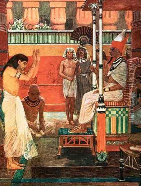 Pharaoh tells his dream Oil Painting - William Hatherell