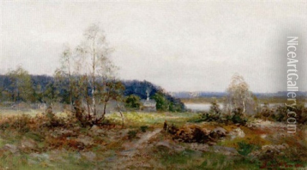 Torp Vid Norrangen, Vastan - Sommarlandskap Oil Painting - Johan Severin Nilsson