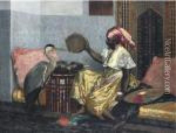 Tambourine Girl Oil Painting - Ferdinand Victor Leon Roybet