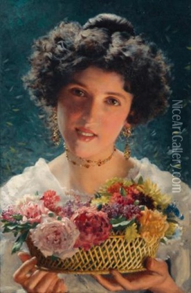 The Bouquet Oil Painting - Wladislaw Czachorski