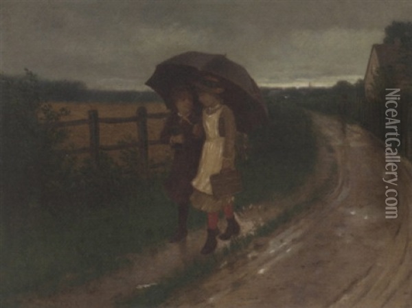 Showery Day Oil Painting - Samuel S. Carr