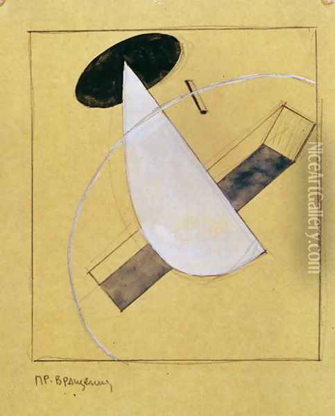 Proun 18, 1919-20 Oil Painting - Eliezer Markowich Lissitzky