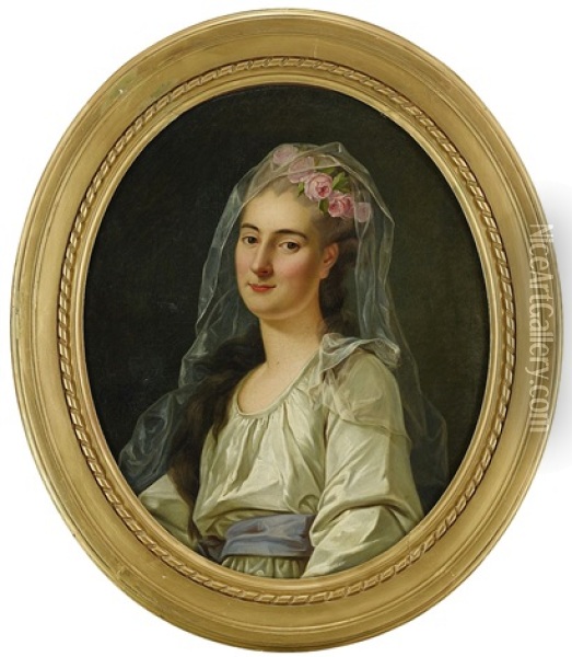 Portrait Of A Young Woman Oil Painting - Pierre Cogell