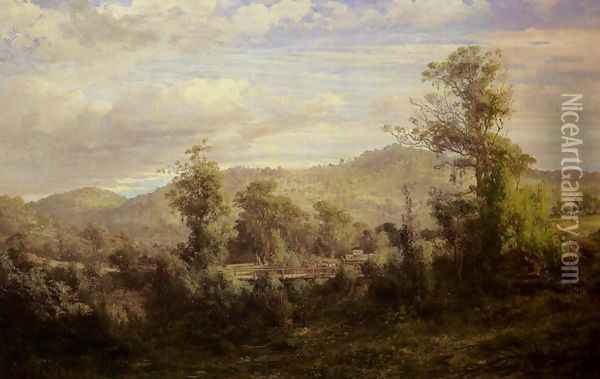 Between Tallarook and Yea Oil Painting - Louis Buvelot