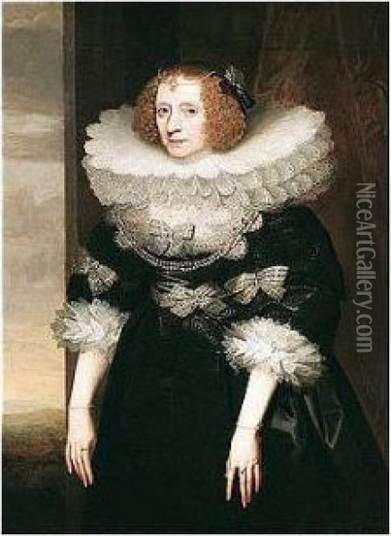 Portrait Of A Lady, Possibly Frances Howard, Duchess Of Richmond And Lennox Oil Painting - Sir Anthony Van Dyck