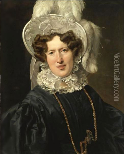 Portrait Of Mrs Wartfeld Oil Painting - Ferdinand Georg Waldmuller
