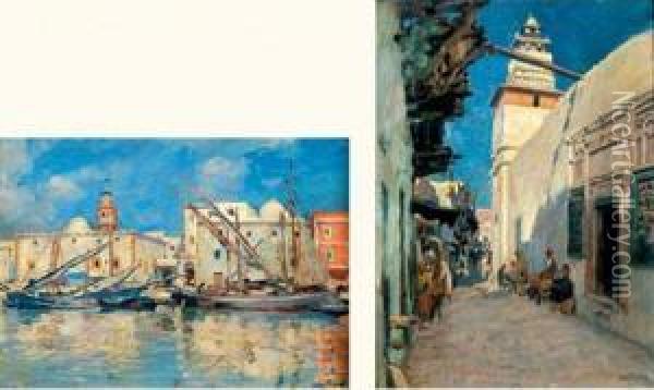 Vieux Port Oil Painting - Leon Giffard