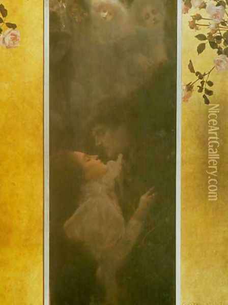 Love Oil Painting - Gustav Klimt