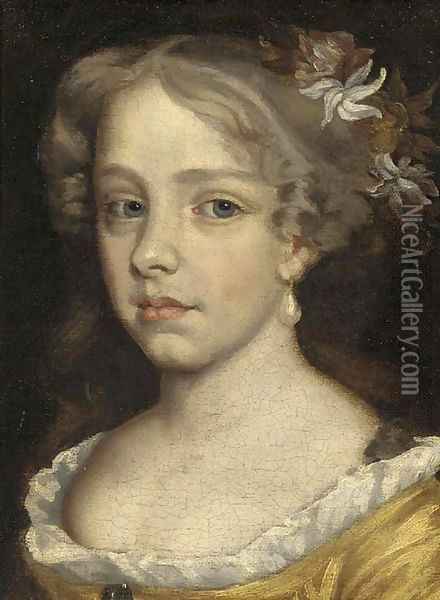 Portrait of a lady, traditionally identified as the Countess of Halifax Oil Painting - Sir Peter Lely