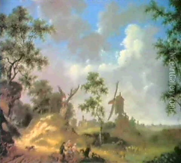 Landschaft Mit Einer Stadt Im Hintergrund Oil Painting - Dirk (Thiery) Jan van der Laen