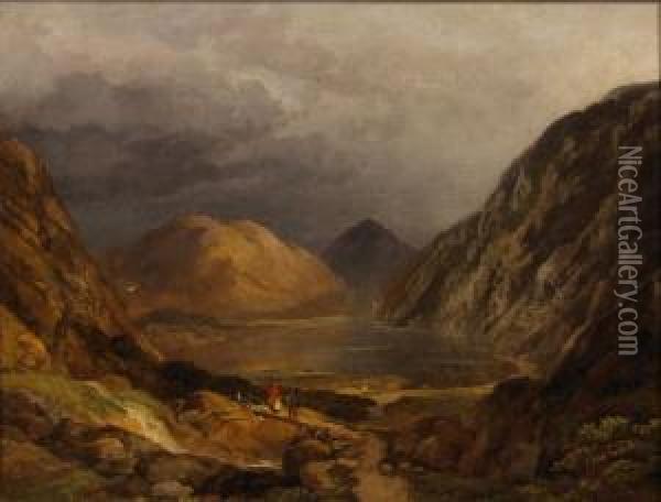 Mountainous Lake View Oil Painting - Edward Price