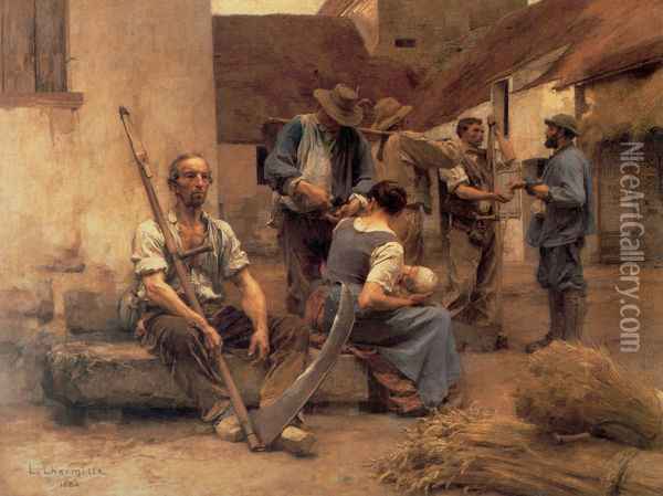 La Paye des moissonneurs (Paying the Harvesters) Oil Painting - Leon Augustin Lhermitte