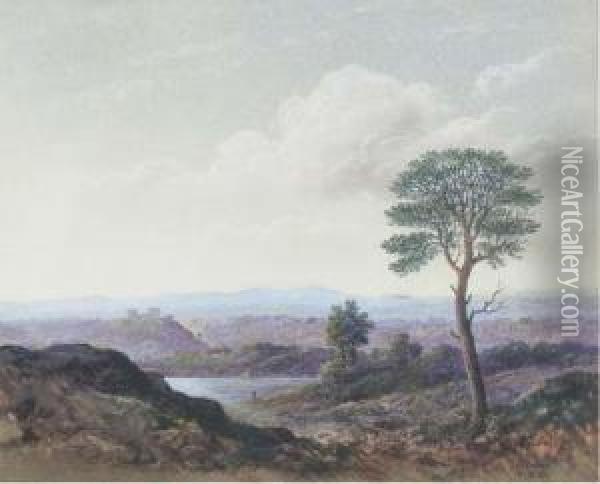 A Loch Bathed In The Evening Light Oil Painting - James Nasmyth