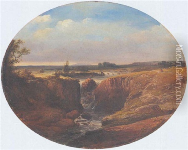 Flusslandschaft (isar-niederung?) Oil Painting - Wilhelm August Leopold Christian Krause