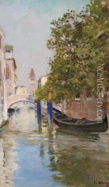 Canaux A Venise Oil Painting - Raymond Allegre