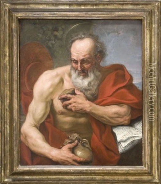 Saint Jerome Penitent Oil Painting - Antonio Carneo