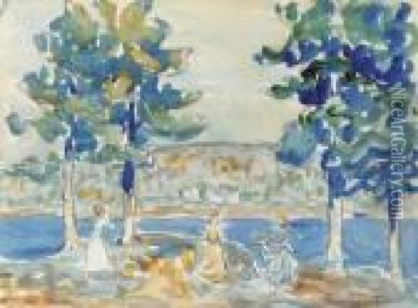 Lake, New Hampshire Oil Painting - Maurice Brazil Prendergast
