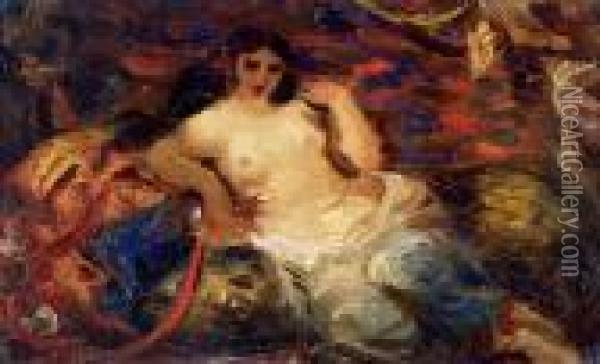 Die Odaliske Oil Painting - Eugene Delacroix