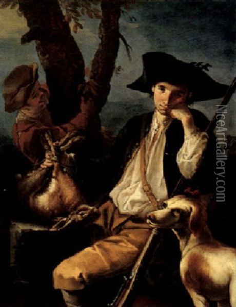 A Huntsman At Rest Oil Painting - Giacomo Francesco Cipper