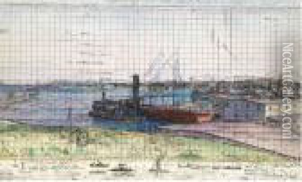 Study For 'halifax Harbour' Oil Painting - Harold Gilman
