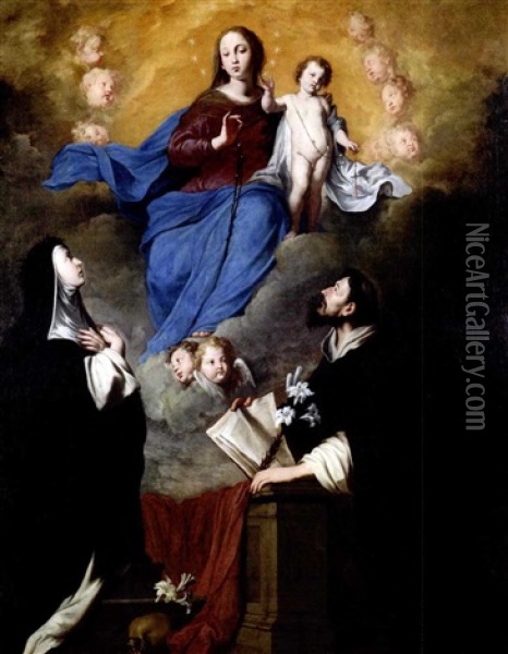 La Madonna Del Carmine Oil Painting - Pietro (Monrealese) Novelli