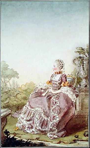 Madame Timothee Oil Painting - Louis Carrogis Carmontelle