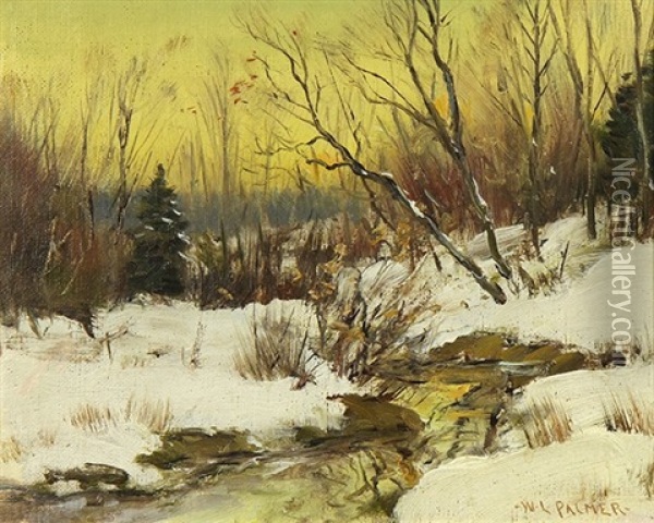 Winter Creek At Sunset Oil Painting - Walter Launt Palmer