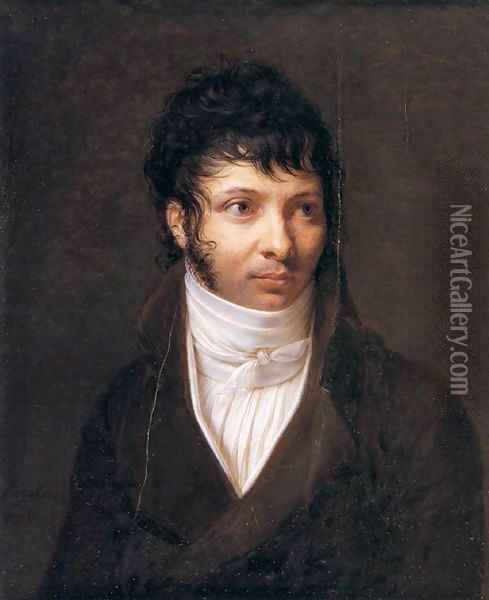 Portrait of the Sculptor Callamard Oil Painting - Jacques-Jean- Baptiste Augustin