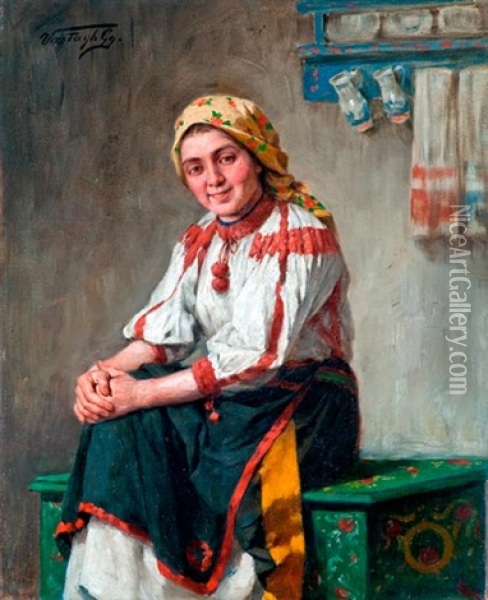 Erdelyi Menyecske Oil Painting - Gyoergy Vastagh