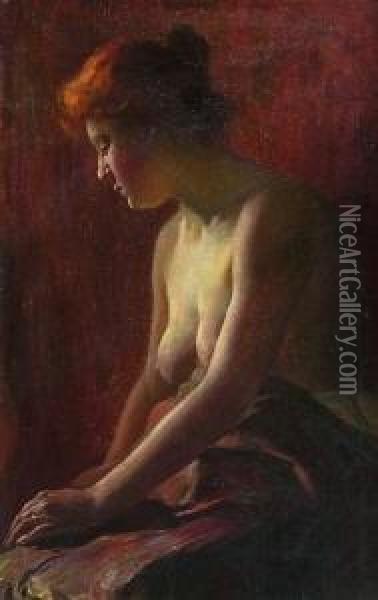 Weiblicher Halbakt Oil Painting - Paul Paede