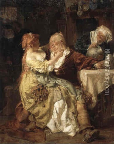 Falstaff In Seiner Kneipe Oil Painting - Eduard von Gruetzner