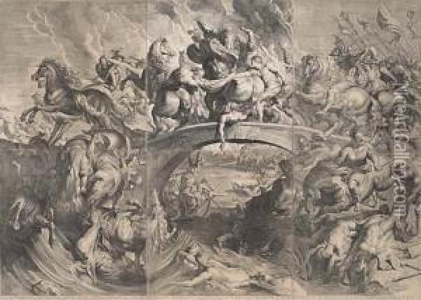 The Defeat Of The Amazons Oil Painting - Lucas Ii Vorsterman