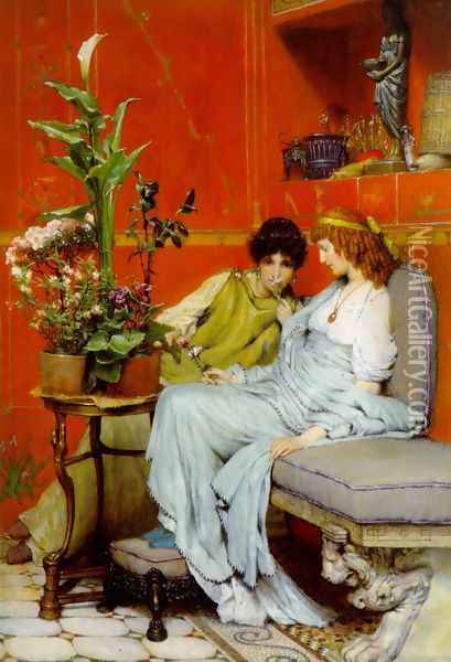 Confidences Oil Painting - Sir Lawrence Alma-Tadema