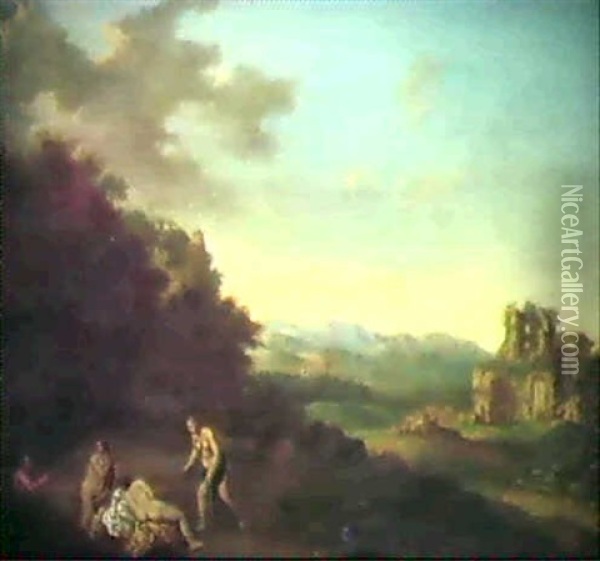 Odysseus Und Nausikaa Oil Painting - Cornelis Van Poelenburgh