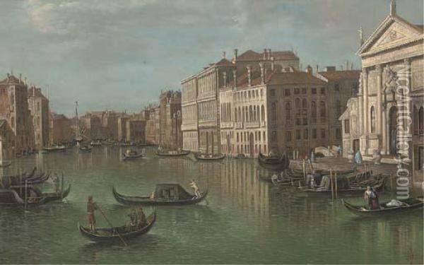 The Grand Canal Oil Painting - (Giovanni Antonio Canal) Canaletto