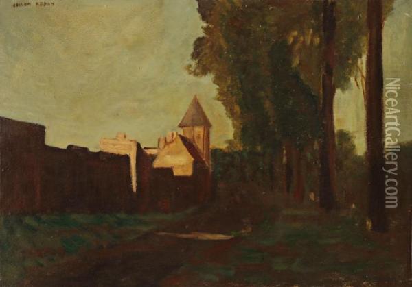 Le Village Fortifie Oil Painting - Odilon Redon