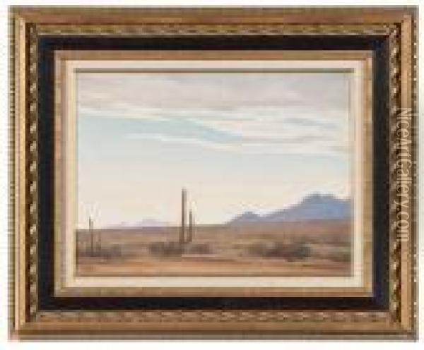 Desert Sky At Evening, Arizona Oil Painting - Maynard Dixon
