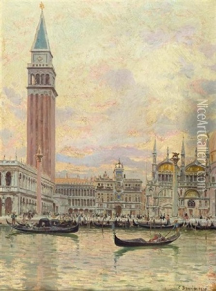 Markusplatz Oil Painting - Carlo Brancaccio