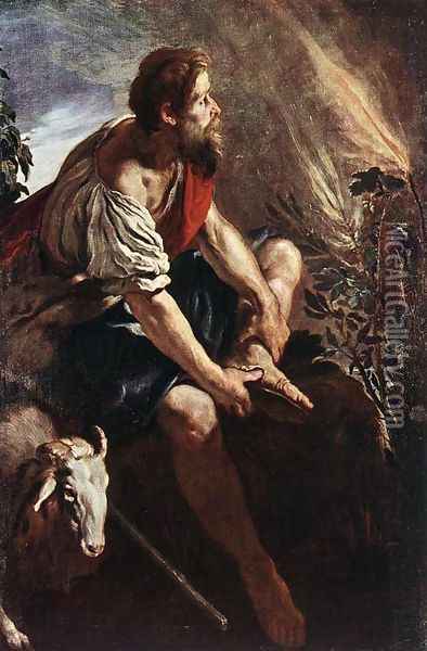 Moses before the Burning Bush 1613-14 Oil Painting - Domenico Fetti