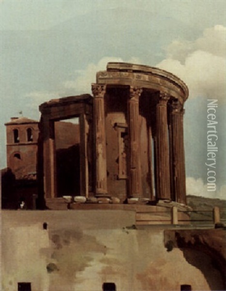 The Temple Of Sibyl, Tivoli Oil Painting - Michel Martin Drolling